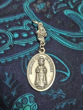 Infant of Prague Silver-Tone Devotional Pendant - Religious Charm